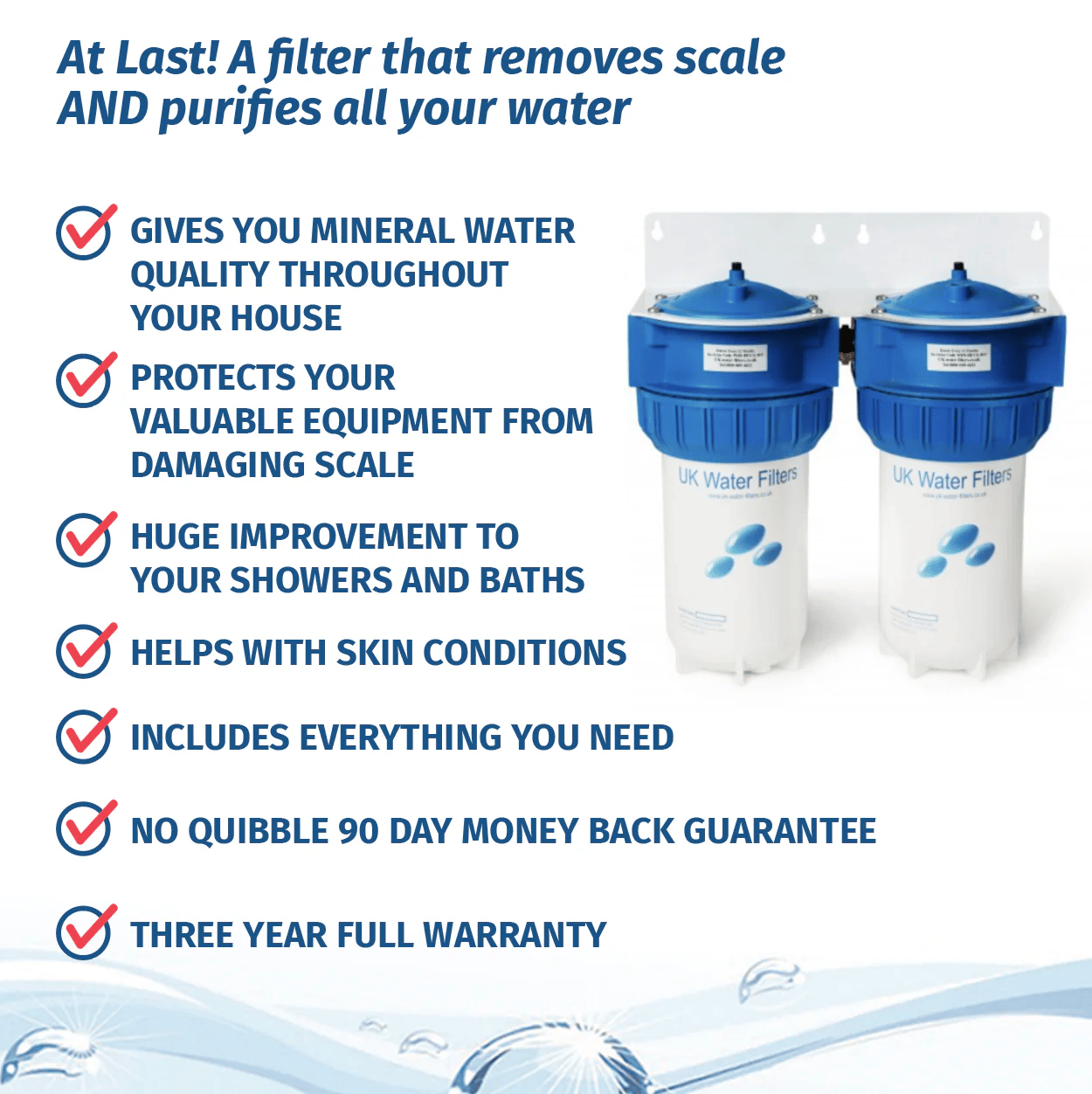 Whole of House Water Filter Plus Saltfree Scale Reduction - Standard Size