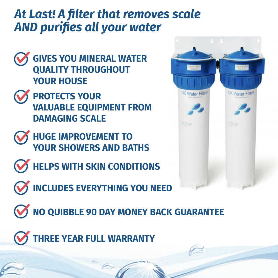 Whole of House Filter Plus Saltfree Scale Reduction - Larger Homes